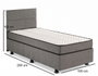 Hanah Home Somier y Cabecero de Cama Individual con Arcón, Gris, 100x200 cm